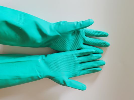 15 Mil Green Nitrile Glove CE Certified Beaded Cuff для дополнительной защиты