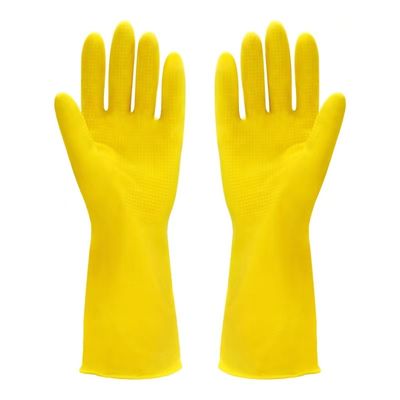 Unflocked Lining Latex Household Glove Thickness 0.25 to 0.55 Millimeter Comfortable Durable Suitable for Household Cleaning and General