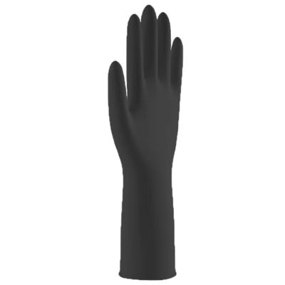 AQL1.5 Black Disposable Nitrile Gloves 240 Mm Acid Resistance Protective Gloves for Industrial Chemical Handling Safety