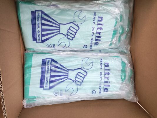 Нитрильная зеленая перчатка Амбидекстрозная химиотерапия Проверенная химикостойкая промышленная защитная одноразовая перчатка