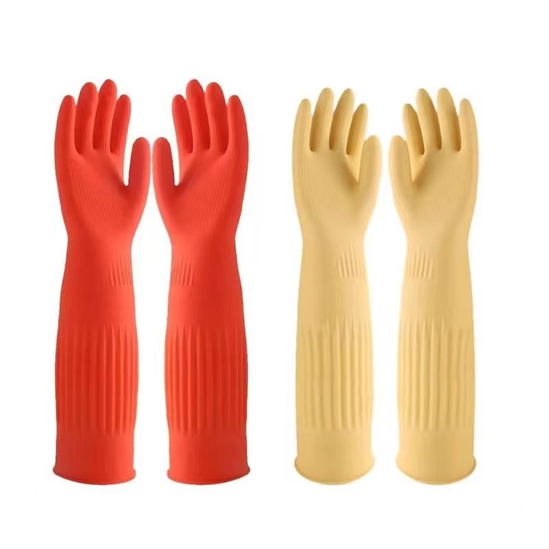 Высокоэластичные латексные перчатки с флокированной подкладкой для промышленных работ во влажной среде