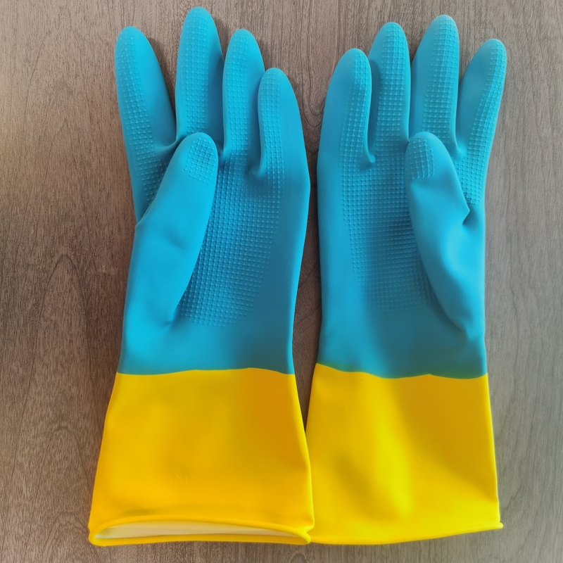 Перчатки Dishwashing латекса перчатки 32CM латекса кухни промышленные Bicolor