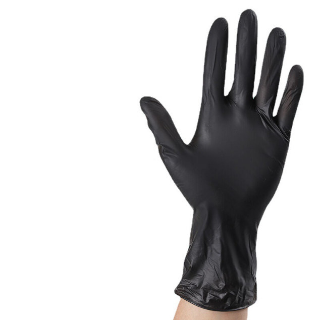 AQL1.5 Black Disposable Nitrile Gloves 240 Mm Acid Resistance Protective Gloves for Industrial Chemical Handling Safety
