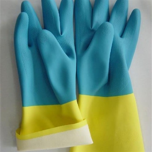 Кухня очищая длины промышленной перчатки 33Cm неопрена устойчивое Bicolor химическое