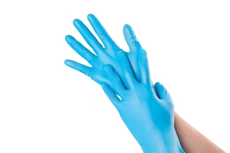 Blue vinyl gloves food work designed to protect hands during food preparation and handling tasks in professional settings